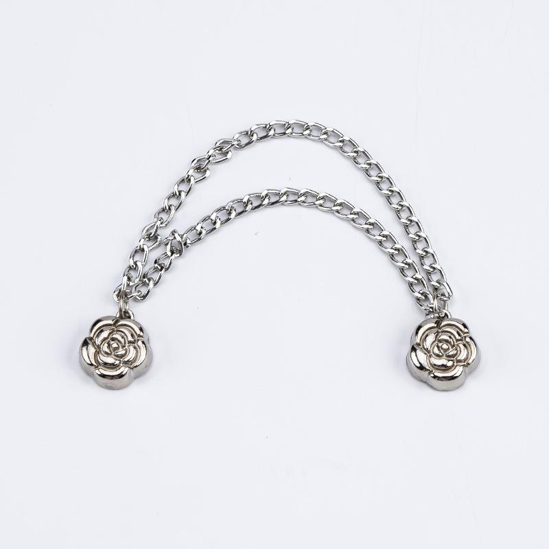 Многофункциональная магнитная клипса для одежды с цепочкой, металлическая клипса-пуговица, фиксатор для одежды, шарфа, манжет брючин, магнитная брошь-пин