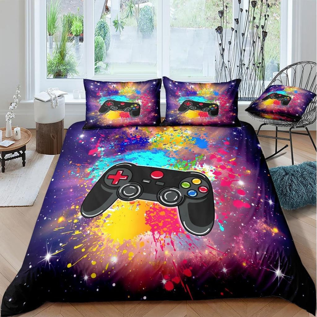 Игровые комплекты постельного белья для мальчиков, игровой комплект пододеяльника, покрывало для видеоигр, игровой дизайн, комплект постельного белья с наволочкой