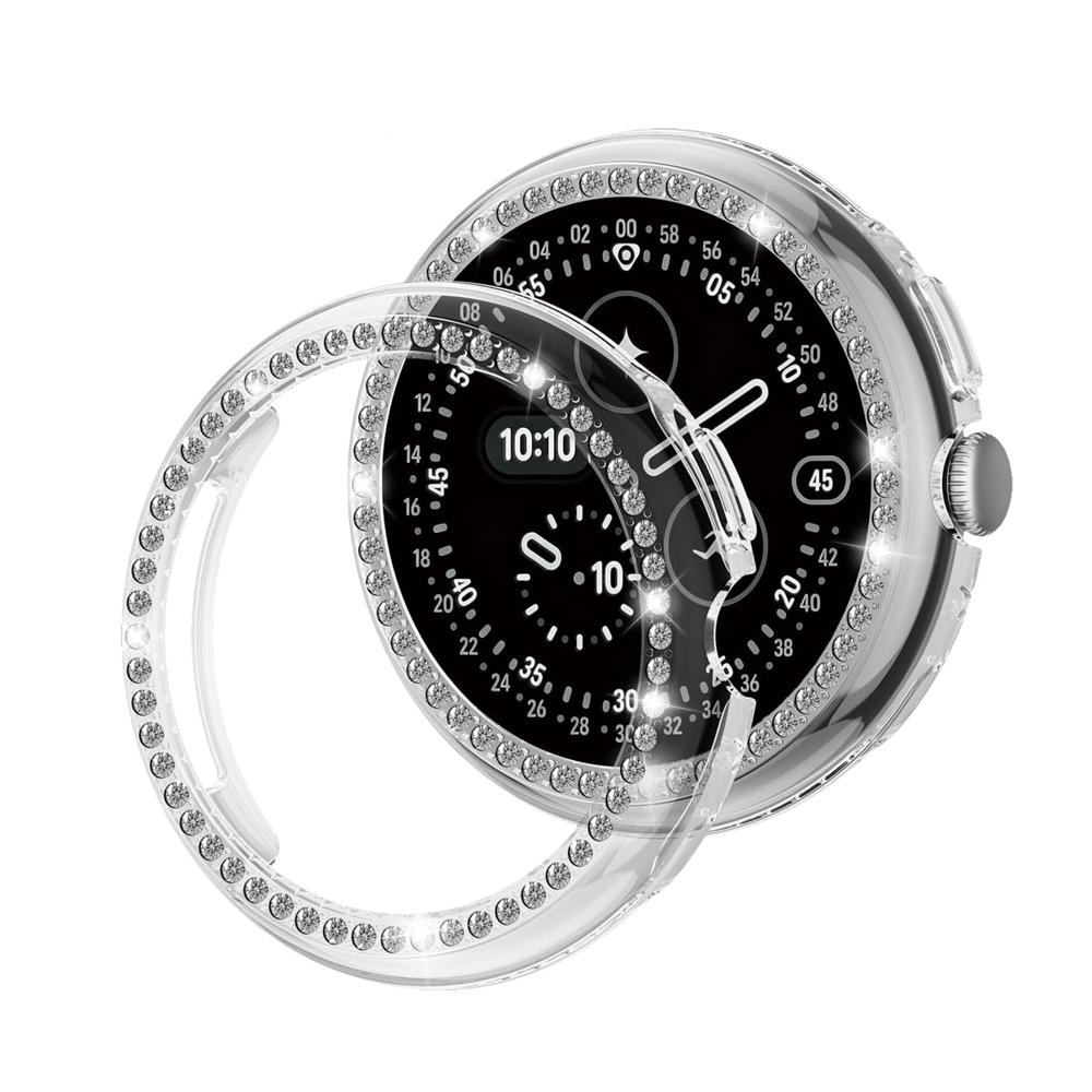 Блестящий Алмазный Чехол для Google Pixel Watch 4 45мм 41мм Защитный Глянцевый Жесткий ПК Чехол Бампер для Google Watch 4 Чехол Аксессуары