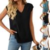 Women's Fashion Loose V-Neck Sleeveless Casual Pullover Sweater Split Vest Top