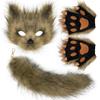 Plush set with simulated fox mask, gloves, and fox tail cos Handmade tools and accessories