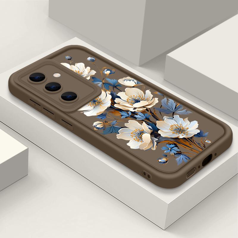 Роскошный матовый мягкий чехол из ТПУ с цветочным принтом для Samsung S25 Plus S24 FE S23 Ultra S22 A56 A36 A16 A55 A06 A05 A15 A35 A54 противоударный чехол-бампер