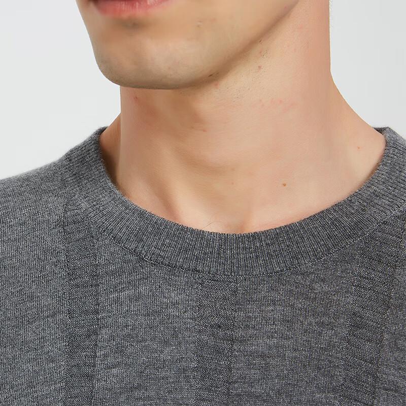 Hengyuanxiang Мужской тонкий свитер из чистого кашемира в полоску с круглым вырезом