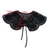 Hot Selling Ruffled Bow Tie Lace Collar with Beaded Detail for Women