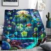 Bulbasaur Print Flannel Blanket, Ultra Soft High Quality All Seasons Warm Throw, Home Decor Cozy Blanket, Perfect Christmas Gift