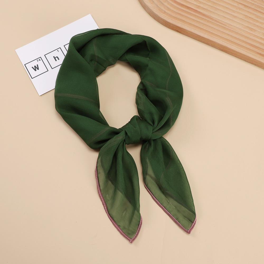Fashionable New Versatile Headscarf Large Square Scarf Solid Color Scarf Women'S Simulated Silk Satin Scarf