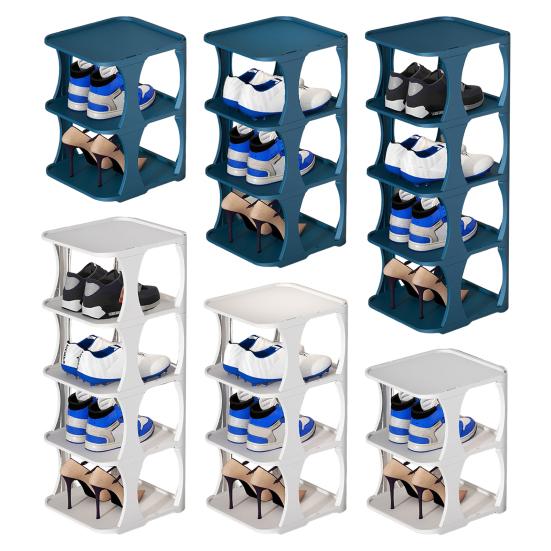 Shoe Rack Minimalist Stackable Convenient with Bottom Plate Easy To Install Save Space Stable Layered Partition Shoes Organizer Home Supplies