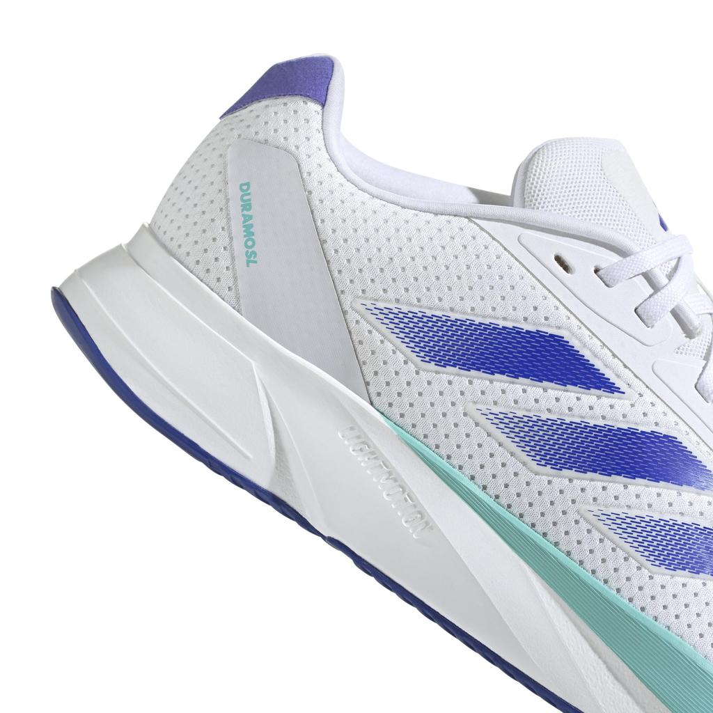 Adidas Duramo SL Running Shoes, Unisex Adult, LZQ32, Footwear White/Lucid Blue/Flash Aqua (IF9481), Size 27.5cm