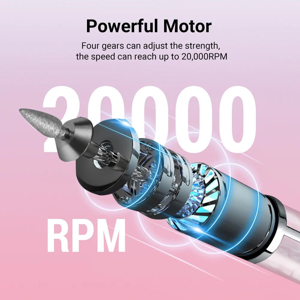 Электрическая шлифовальная машинка для ногтей 3 в 1, машина для полировки ногтей, пилочка для обрезки ногтей, портативная домашняя USB-мини-электрическая маникюрная ручка, инструменты