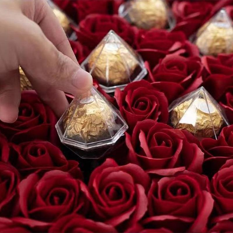 10 шт. прозрачная мини-коробка для шоколада, пластиковая упаковка для конфет в виде трюфелей, подарочная коробка на День святого Валентина, принадлежности для украшения свадебной вечеринки