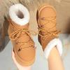 Winter New Snow Boots Plus-size Flat Short Cotton Shoes Women's Plush Thickened To Warm The Snow