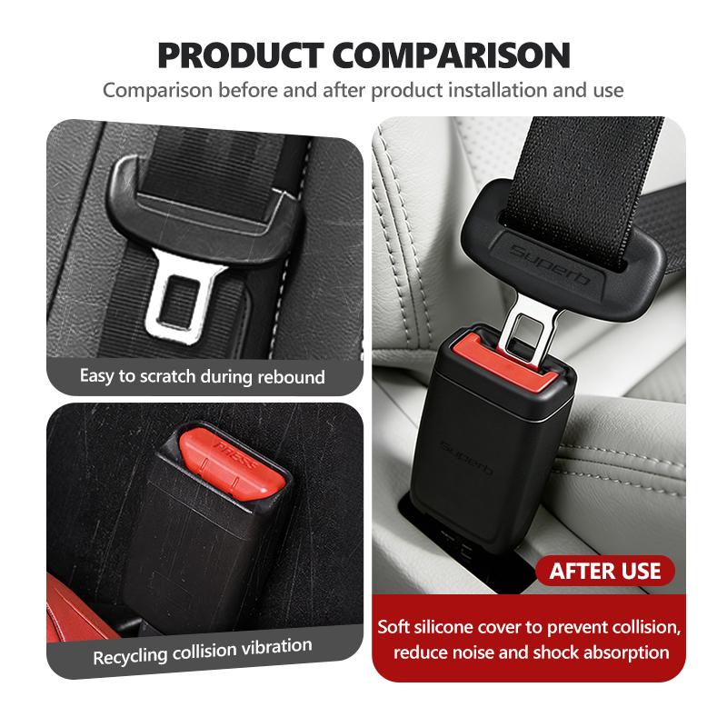 Car Seat Belt Buckle Plug Silicone Protective Cover For Skoda Roomster Citigo Derivative Yeti Enyaq Vision S Scala