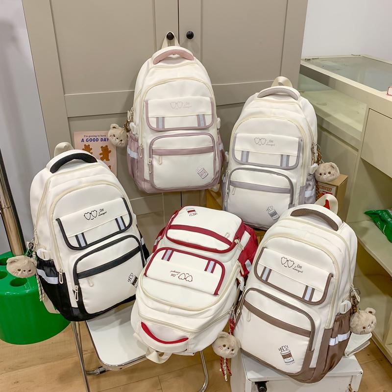 Женский рюкзак большой вместимости, школьная сумка для девочек, рюкзак с цветными блоками