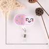 Creative Embroidery Badge Reels for Nurses Doctors Cute Smiling Face Embroidery Work Card Holder Hospital Supplies