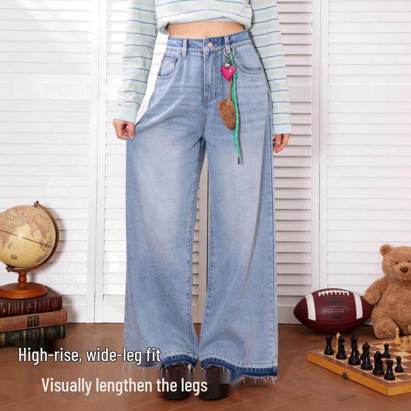 TonLion Women's High-Waisted Loose Fit Straight Leg Jeans