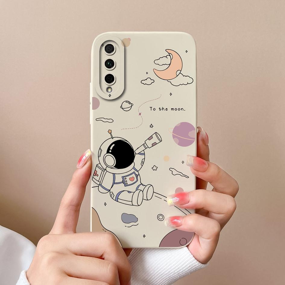 For Huawei Y5 Y6 Y7 Y9 Prime Y9S Y7A Y9A P Smart Pro Phone Case Cover Shockproof Matte Anti Drop Liquid Soft Silicone Astronaut For Huawei Bumper