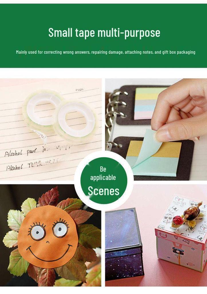 Transparent Adhesive Tape for Office & Handmade Art – Stationery Bouquet, Small Roll