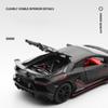 1/24 Lamborghini Aventador SVJ63 Металлическая модель Металлическая модель автомобиля Звук и свет Детская игрушка Коллекционные предметы Подарок на день рождения