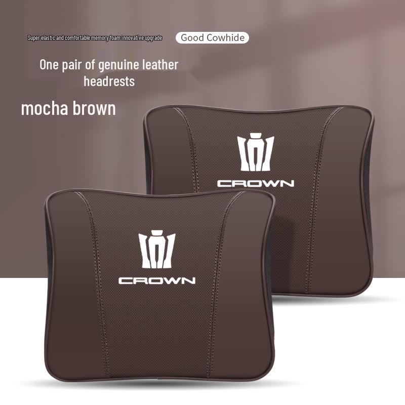 Genuine Leather Headrest & Neck Support for Toyota Crown Land Cruiser