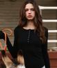ERER Henley Neck Soft T-Shirt Black