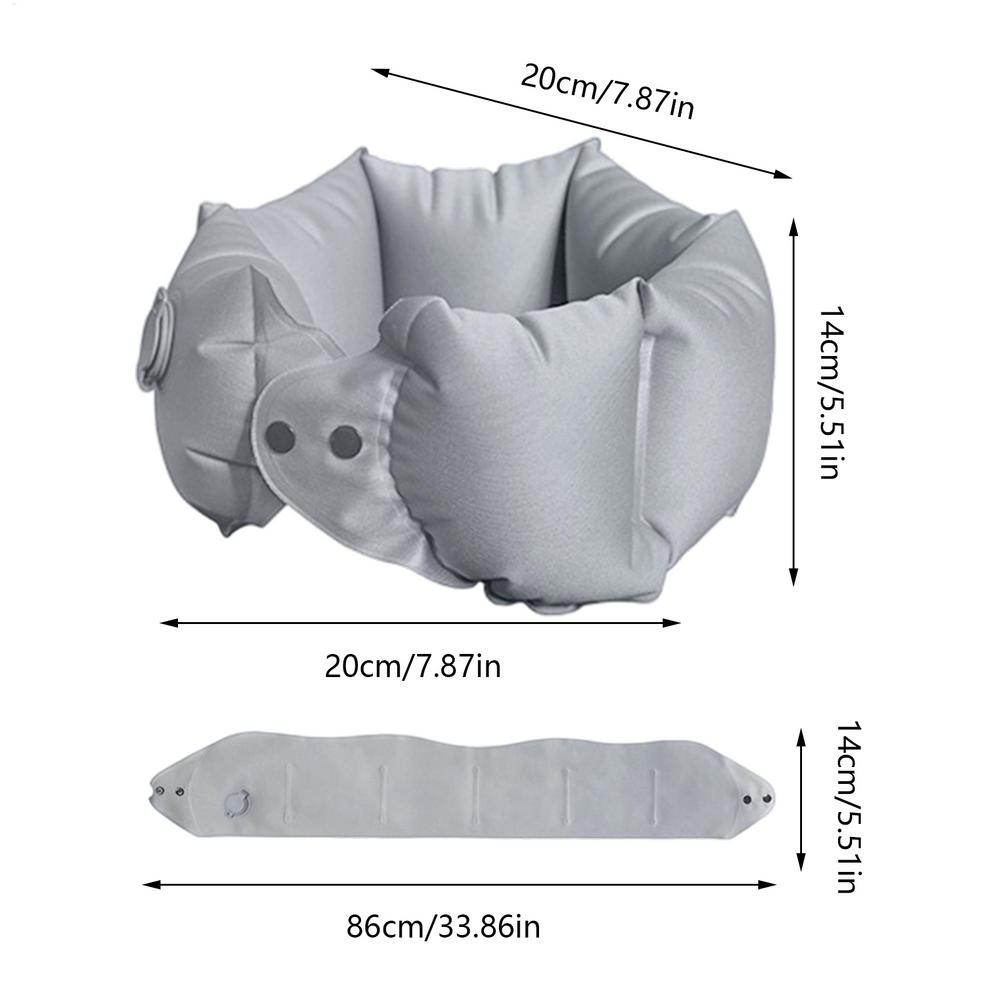 Portable U-shaped Travel Pillow Adjustable Inflatable Sleeping Pillows Office Nap Pillow Car Airplane Neck Cushion Head Support