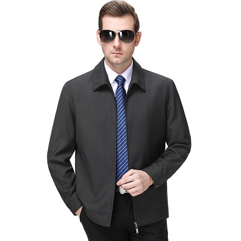 Тонкая шерстяная куртка высокого качества для мужчин среднего и пожилого возраста, повседневная куртка для пап на весну и осень, деловая куртка для государственных служащих