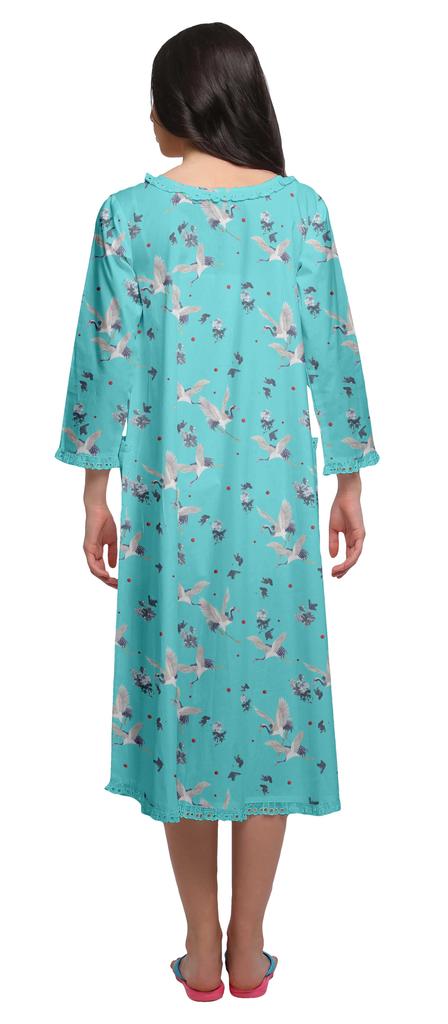 Moomaya Ночная рубашка с принтом 3-4 рукава, хлопковая пижама для кормящих мам