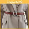 Leather Slim Ladies Waist Belt With Alloy Clasp For Modern Casual And Work Looks