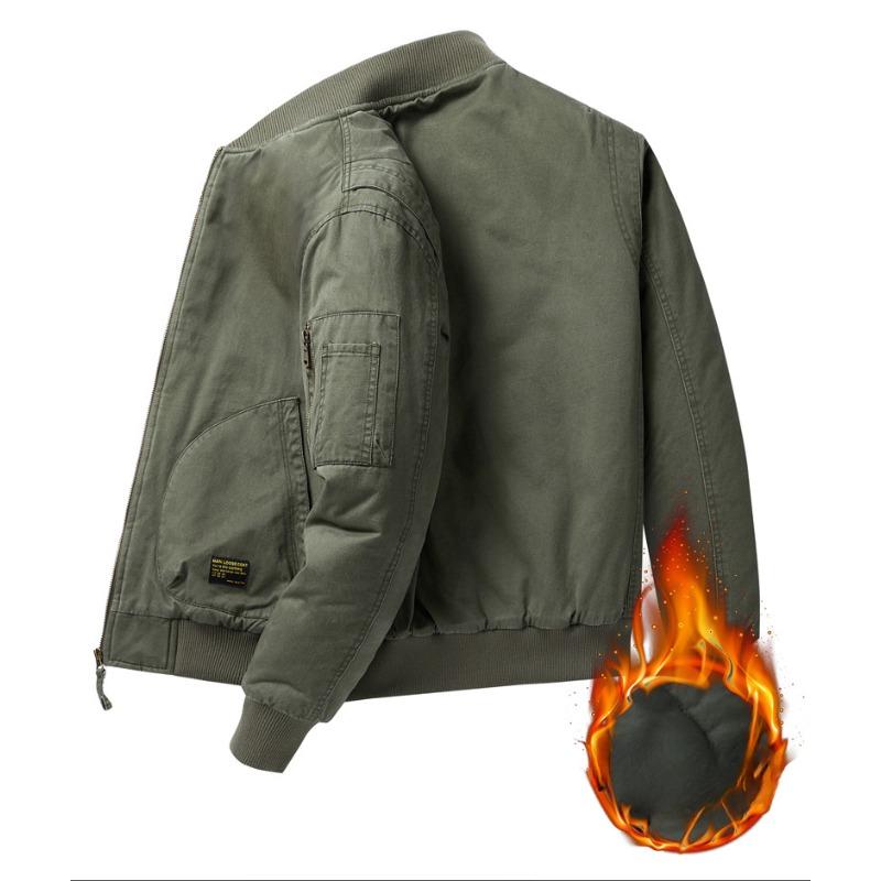 Spring and Autumn Jacket Men's Coat Baseball Uniform Loose Military Aviator Pure Cotton Workwear Cotton Jacket