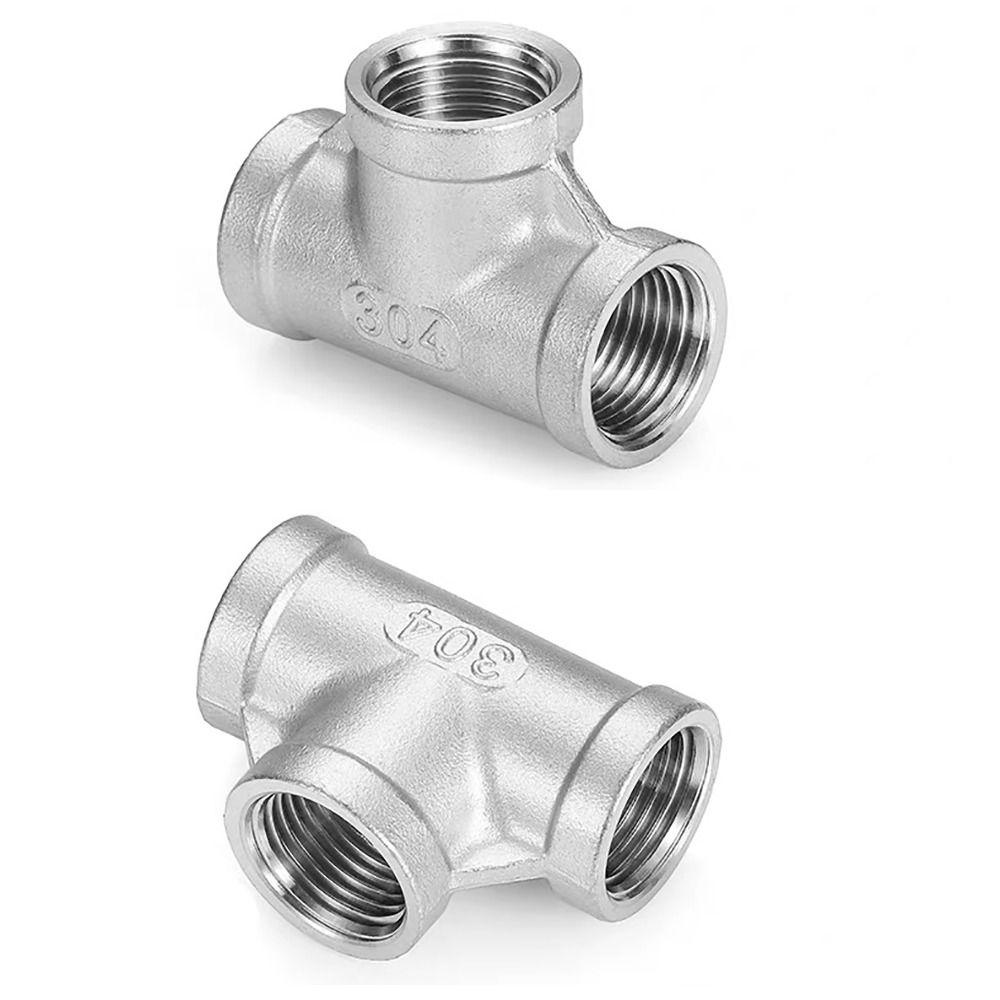 304 Stainless Steel Pipe Fitting BSP Female Thread Three-Way Female Thread Adapter 1/8" 1/4" 3/8" 1/2" 3/4" 1" Pipe Tee Adapter