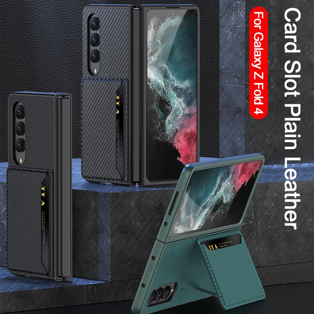 Чехол для Samsung Galaxy Z Fold 4 5g, ультратонкий кожаный чехол с гнездом для карт, пластиковый чехол, чехол для Samsung Z Fold 4 Fold4