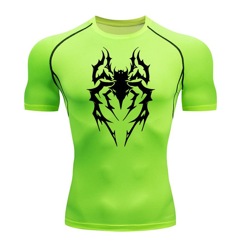 Компрессионные рубашки с рисунком паука для мужчин, спортивные, быстросохнущие футболки, топы, тренировочные, беговые, майки, рашгарды
