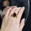 Simple Design Smoky Quartz Ring 925 Sterling Silver Yellow Natural Gems Women's Fine Jewelry for Daily Wear