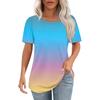 Casual and Versatile High-quality Color Gradient Short Sleeved Round Neck Women's T-shirts