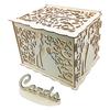 Wooden Wedding Envelope Gift Card Box Hollow Floral Pattern Invitation Card DIY Box Wedding Supplies