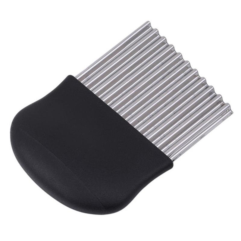 Нож из нержавеющей стали с волнистым лезвием - Многофункциональный слайсер для чипсов для овощей, фруктов и картофеля фри