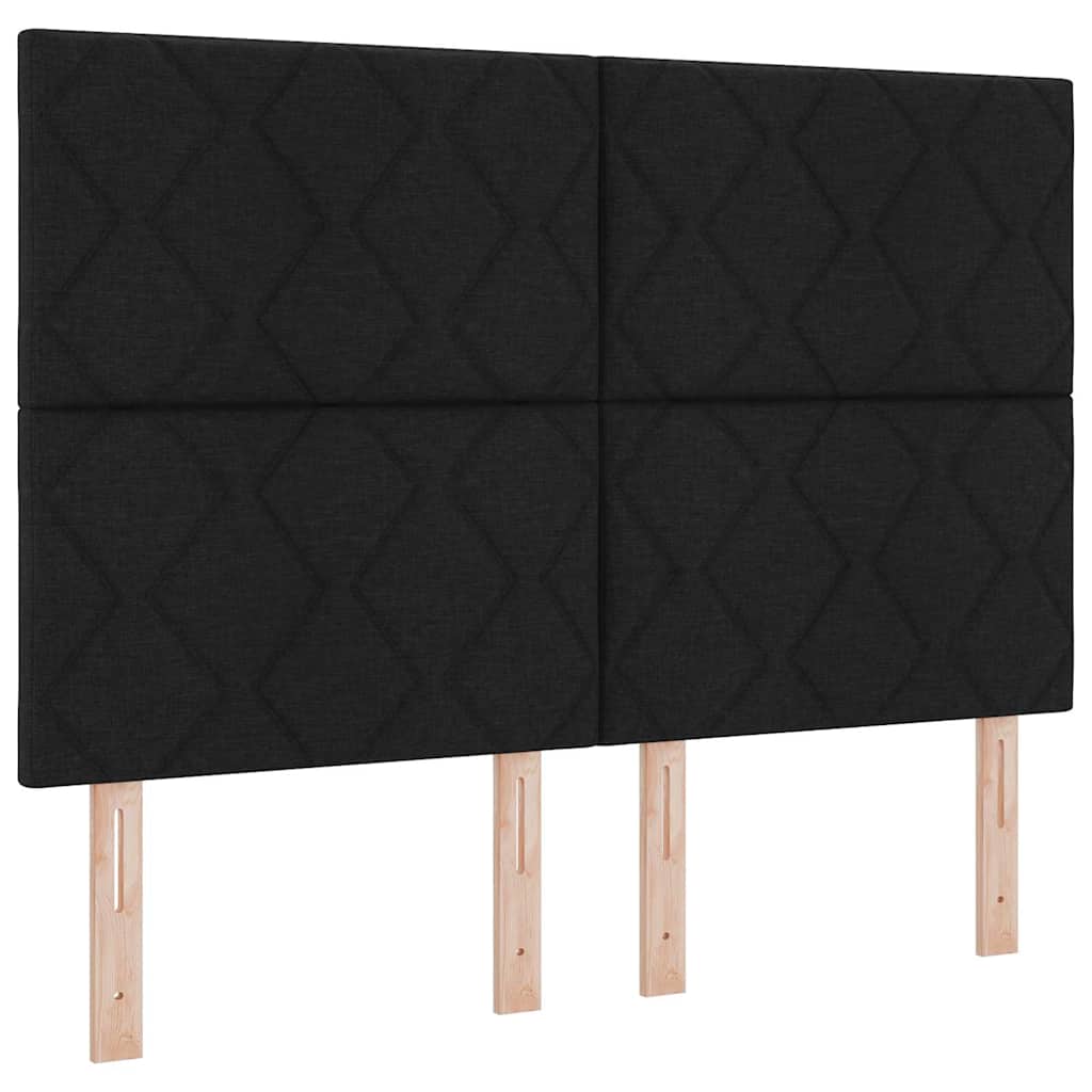 Boxspring Bed with Headboard Black 140 x 200 cm Fabric