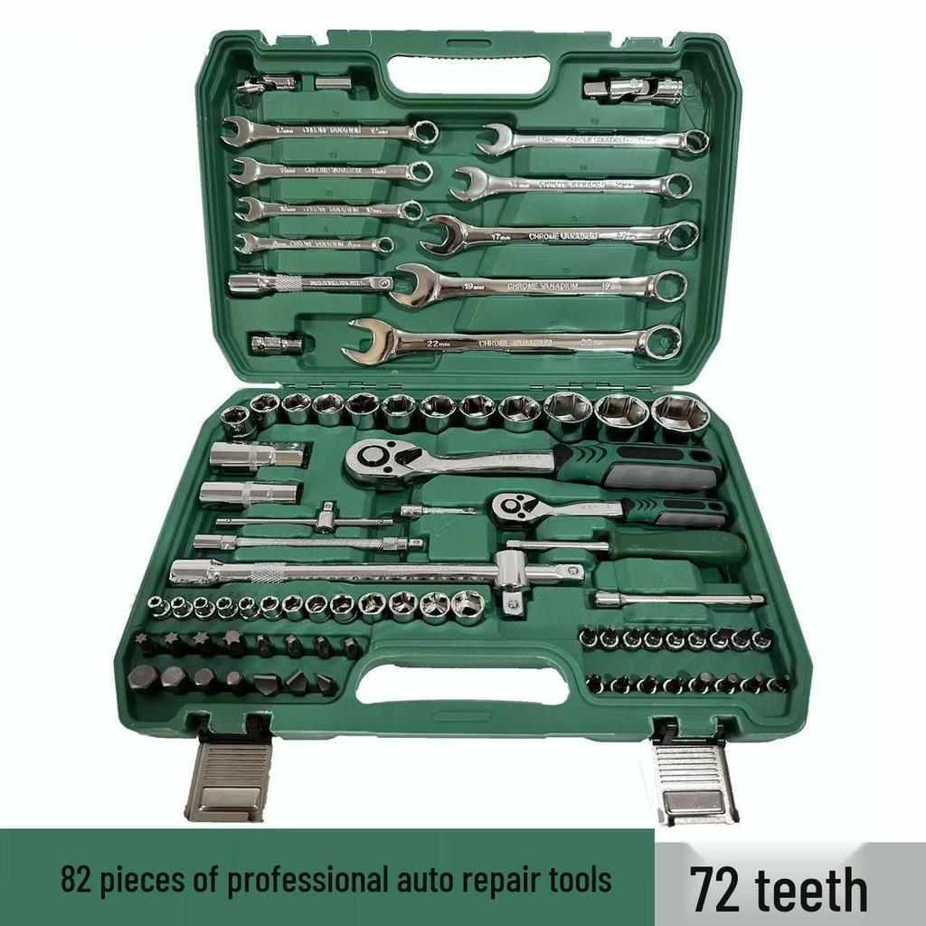 Набор инструментов для ремонта автомобиля из 150 предметов: Торцевые ключи и комбинированные инструменты