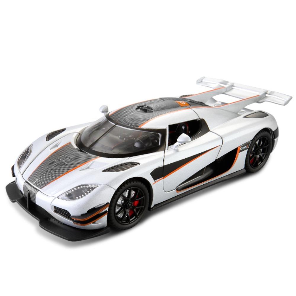 Масштаб 1/24 Koenigsegg One коллекционный орнамент со звуком, светом и функцией обратной связи, игрушечный спортивный автомобиль из сплава в подарок для мальчиков