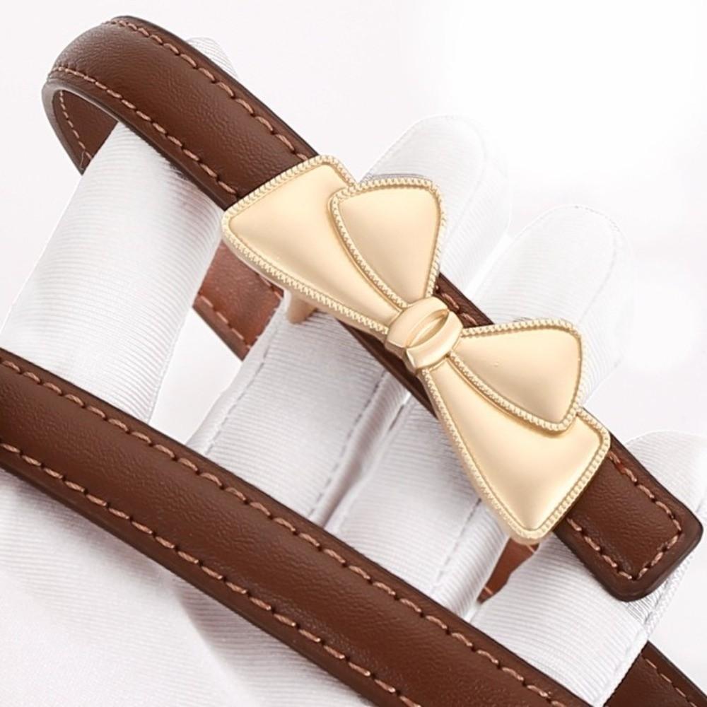 Bow Buckle Women's Belt Leather Bow Buckle Belt Fashion Waist Belt Daily Outfits