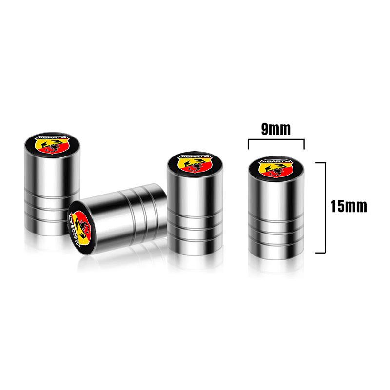 4Pcs Car Tire Valve Stems Cap Aluminum Wheel Stem Air Caps For Abarth 695 595 500 124 500 C Punto 125 500 595 695 Accessories