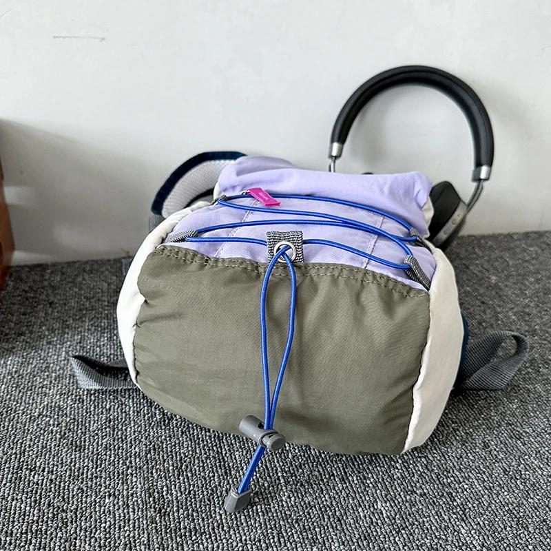 Contrasting Color Women's Outdoor Backpack Mini Men's Hiking Backpack Middle and High School Students New