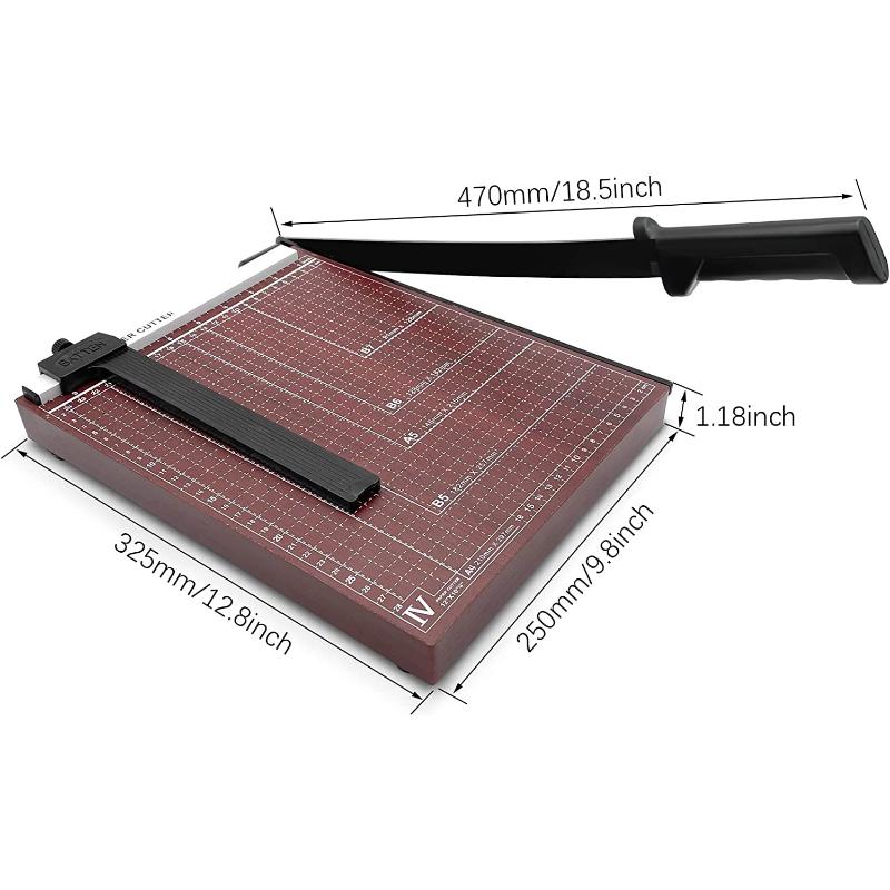 A4 Paper Cutter, Guillotine Paper Trimmer 12 Inch Cut Length Heavy Duty Stack Paper Slicer with Safty Blade Lock for Cardstock Cardboard Photos