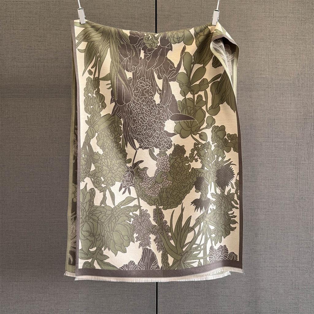New Winter Cashmere Scarf Women Luxury Flower Print Female Shawl Wrap Scarves Lady Thick Warm Blanket Gift Echarpe Pashmina