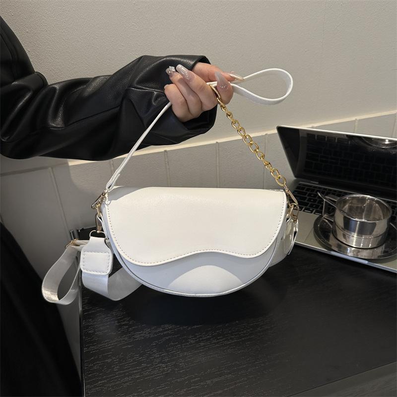 Bag Fashion Saddle Bag Simple Texture Pu Women'S Bag Daily Commuter Shoulder Bag Crossbody Women'S Bag