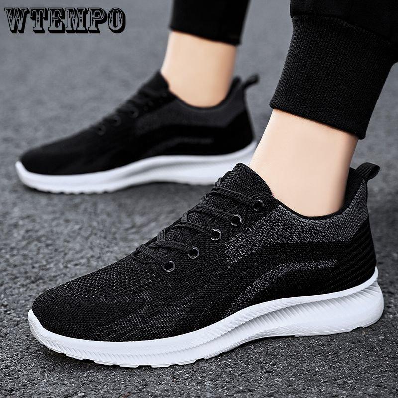 WTEMPO Летние кроссовки, мужские сетчатые легкие дышащие спортивные туфли, нескользящая повседневная обувь с мягкой подошвой, амортизирующие кроссовки