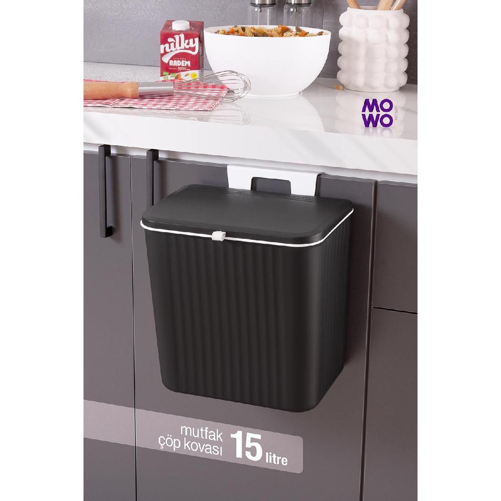 15-литровое белое функциональное мусорное ведро для кухни, подвесное или настольное, с функциональной крышкой — мусорное ведро для ванной комнаты