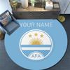 Custom Name,Argentina pattern round rug,Carpet Rug for Living Room Bedroom Playroom ,Non-slip Floor Mat,Holiday Gifts and Birthday Gifts.
