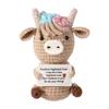 Knitted Highland Cow Toy Party Desktop Crochet Doll Mini Funny Positive Animal for Mother