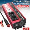 12V To 220V 4000W 3000W Power Inverter LCD Display EU Socket Solar Inverter Converter Dual USB Fast Charge for Phone Laptops Car
